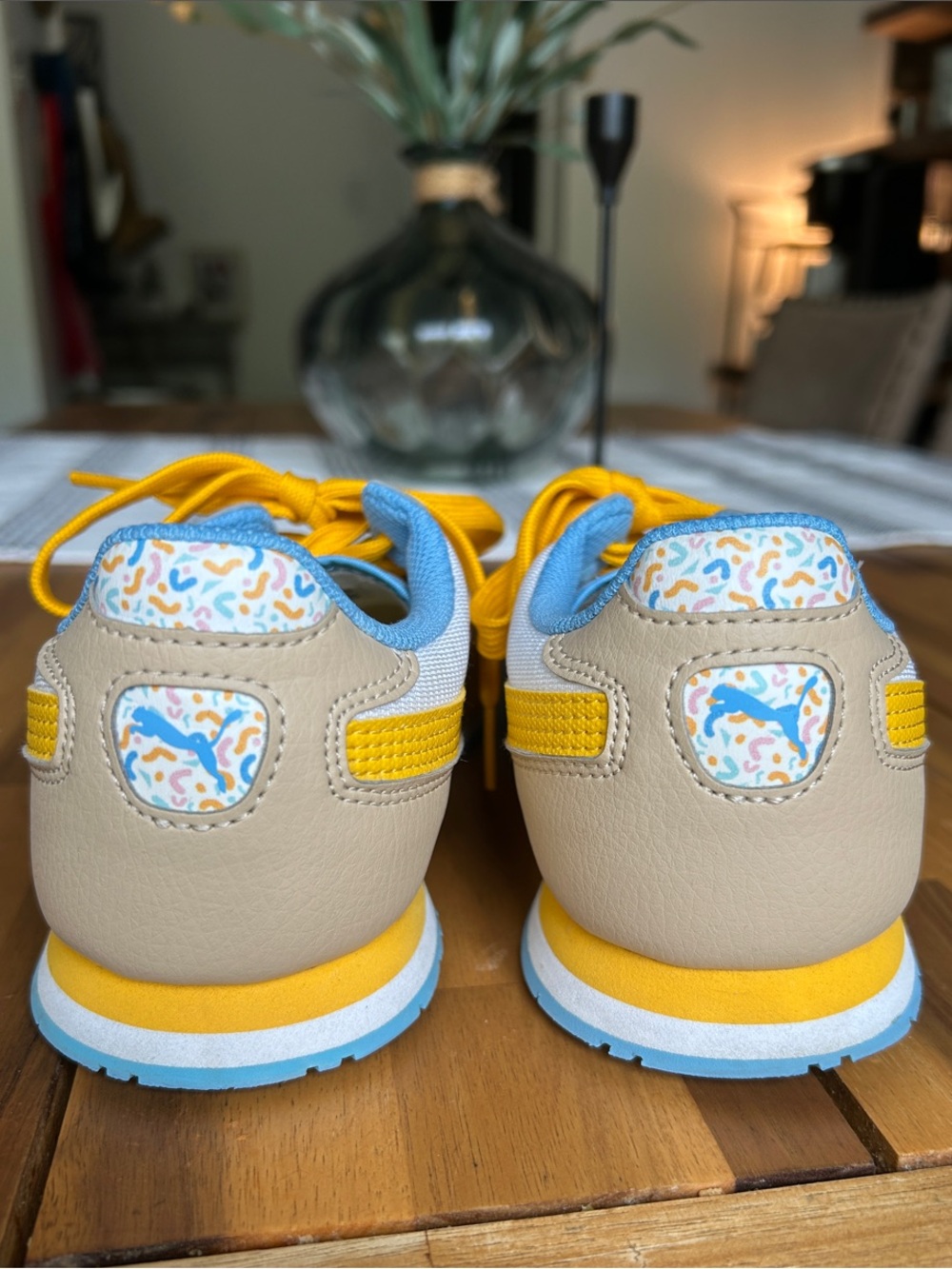 Puma women's Yellow & Blue Cabana Run Athletic Sneakers - Picture 2 of 8